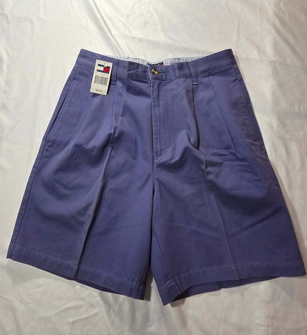Tommy Hilfiger Men's Purple Pleated Chino Shorts Size 31 New With Tags